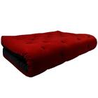 Futon Japonês Casal Dobrável Sofa Cama Vermelho/preto