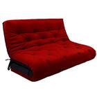 Futon Japonês Casal Dobrável Sofa Cama Vermelho/preto