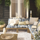 Futon para Jardim Retangular Floral Azul 60x60cm