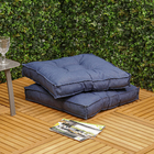 Futon Quadrado Alto 60x60cm Azul Mariho Próxima Têxtil