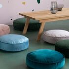 Futton Turco Redondo Veludo Paris Ø45cm Azul