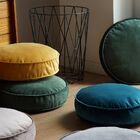 Futton Turco Redondo Veludo Paris Ø45cm Bege