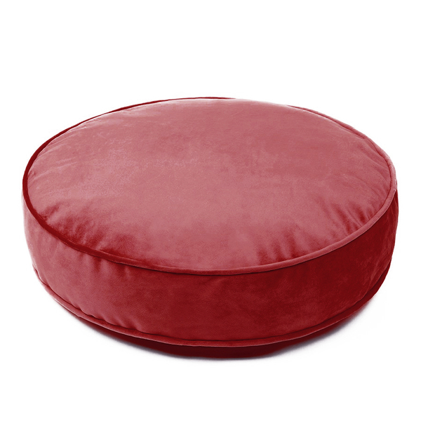 Futton Turco Redondo Veludo Paris Ø45cm Vermelha