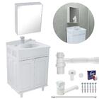 Gabinete 02 Portas Para Banheiro Com Lavatório + Armário + To