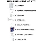 Gabinete 02 Portas Para Banheiro Com Lavatório + Armário + To