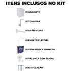 Gabinete 02 Portas Para Banheiro Com Lavatório + Torneira + F