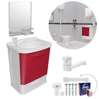 Gabinete 02 Portas Suspenso Banheiro Lavatório + Armário + To