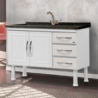 Gabinete 1,20m Pia Cozinha 100% Aço Qualidade Boa Gaveta Bran