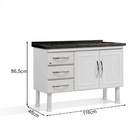 Gabinete 1,20m Pia Cozinha 100% Aço Qualidade Boa Gaveta Bran