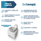 Gabinete 1 Porta Branco 100% Mdf Com Cuba De Sobrepor Quadrad