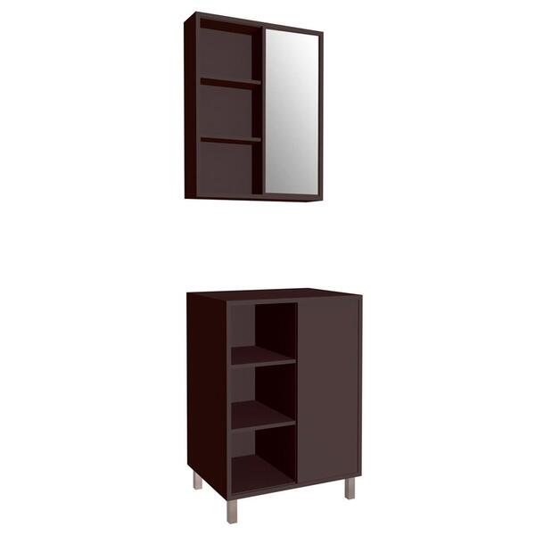 Gabinete 1 Porta Correr 60 Cm Espelheira Cj7250 Faem