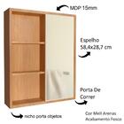 Gabinete 1 Porta Correr 60 Cm Espelheira Cj7250 Faem