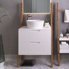 Gabinete 2 Gavetas Moderno Artemobili Branco/garapa