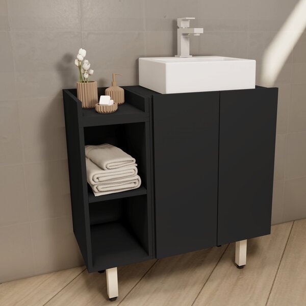 Gabinete 2 Portas Sem Cuba Gab1015  Preto