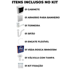 Gabinete 2 Portas Suspenso Para Banheiro Com Lavatório + Armá