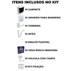 Gabinete 2 Portas Suspenso Para Banheiro Com Lavatório + Armá