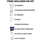 Gabinete 2 Portas Suspenso Para Banheiro Com Lavatório + Armá