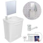 Gabinete 2 Portas Suspenso Para Banheiro Com Lavatório + Armá