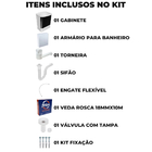 Gabinete 2 Portas Suspenso Para Banheiro Com Lavatório + Armá