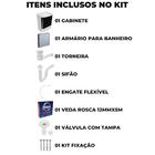 Gabinete 2 Portas Suspenso Para Banheiro Com Lavatório + Armá