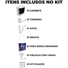 Gabinete 2 Portas Suspenso Para Banheiro Com Lavatório + Torn