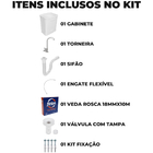 Gabinete 2 Portas Suspenso Para Banheiro Com Lavatório + Torn