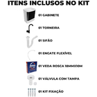 Gabinete 2 Portas Suspenso Para Banheiro Com Lavatório + Torn