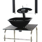 Gabinete 40cm De Vidro Inox Cuba Quadrada Cqp Marmore Imperad