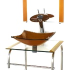 Gabinete 40cm De Vidro Inox Cuba Quadrada Dourado Real