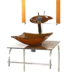 Gabinete 40cm De Vidro Inox Cuba Quadrada Marmore Marfim