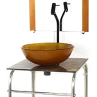 Gabinete 40cm De Vidro Inox Cuba Redonda Marmore Marfim