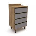 Gabinete 4 Gavetas Confort Batrol Móveis Cinamomo/fumê