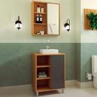 Gabinete 60 Cm Espelheira E Cuba Branca Cj7250 Faem