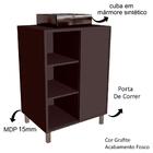 Gabinete 60 Cm Espelheira E Cuba Preta Cj7250 Faem