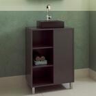 Gabinete 60 Cm Espelheira E Cuba Preta Cj7250 Faem