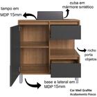 Gabinete 80 Cm Cuba Preta Bl2001 Faem