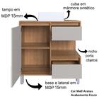 Gabinete 80 Cm Espelheira E Cuba Branca Cj2001 Faem