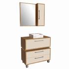 Gabinete 80cm Alice Mel Arenas Balcão Espelheira Cuba Branca