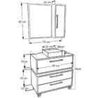 Gabinete 80cm Alice Mel Arenas Balcão Espelheira Cuba Branca