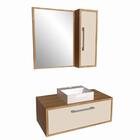 Gabinete 80cm Alice Mel Arenas Com Espelheira E Cuba Branca E