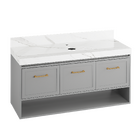 Gabinete Agata 100x56x45cm para Cuba de Apoio Cinza Agardi