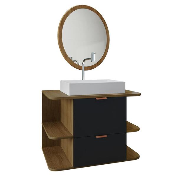 Gabinete Apolo Para Banheiro Com Espelho E Cuba Dalla