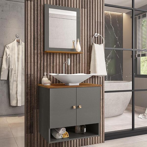 Gabinete Arm Banheiro Deli 2 Portas Com Cuba Concava Branca