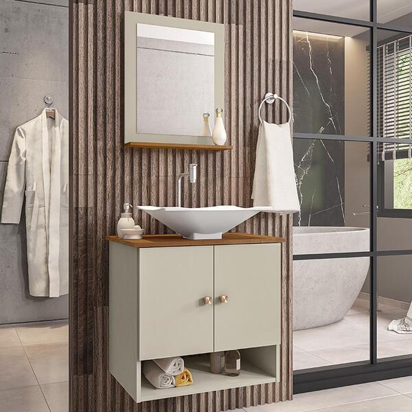 Gabinete Arm Banheiro Deli 2 Portas Com Cuba Concava Branca