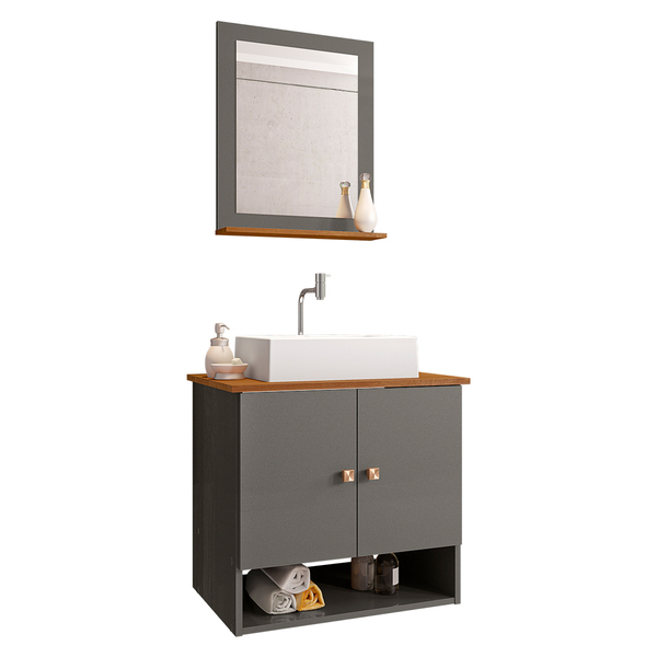 Gabinete Arm Banheiro Deli 2 Portas Com Cuba Torino Branca