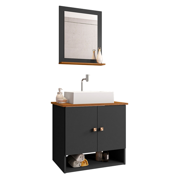 Gabinete Arm Banheiro Deli 2 Portas Com Cuba Torino Branca