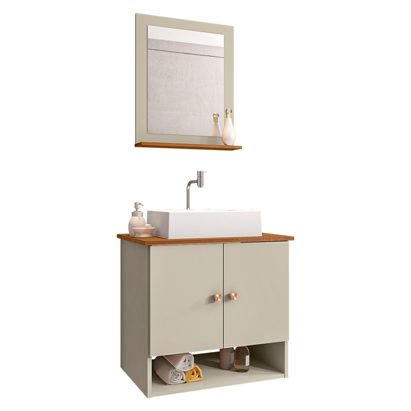 Gabinete Arm Banheiro Deli 2 Portas Com Cuba Torino Branca