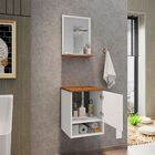 Gabinete Armário 1 Porta Banheiro Com Espelho Lima