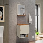 Gabinete Armário 1 Porta Banheiro Com Espelho Lima