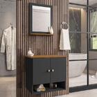 Gabinete Armário 2 Portas Banheiro Com Espelho Deli